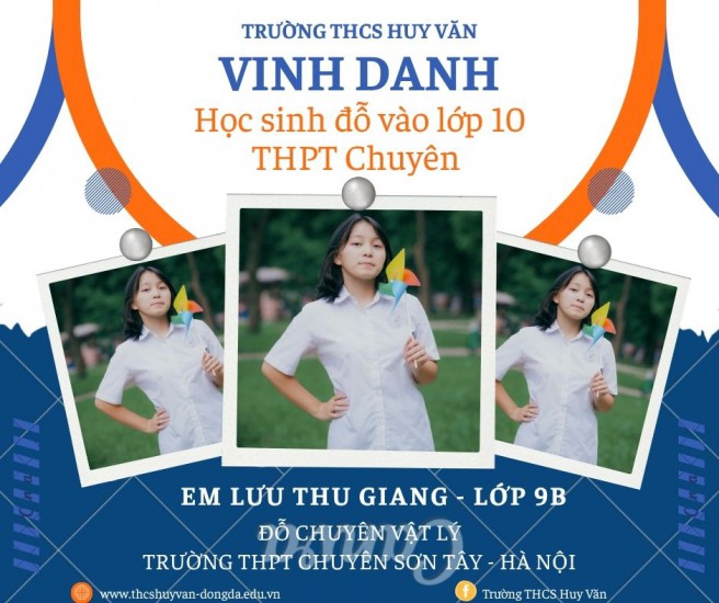 Trường THCS Huy Văn vinh danh học sinh đỗ chuyên và có điểm thi vào lớp 10 THPT năm học 2026 - 207 cao nhất