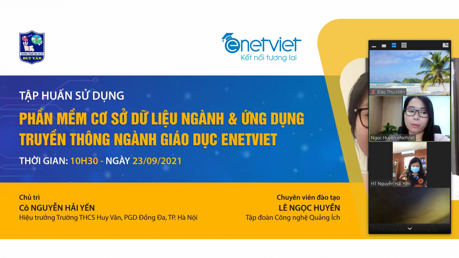Ngày 23/9/2021 Trường THCS Huy Văn tập huấn phần mềm eNetViet