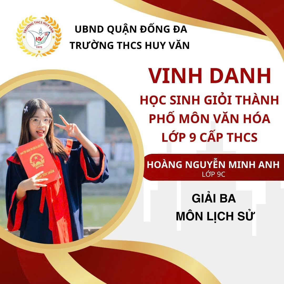 VINH DANH HỌC SINH GIỎI CẤP THÀNH PHỐ NĂM HỌC 2024 – 2025