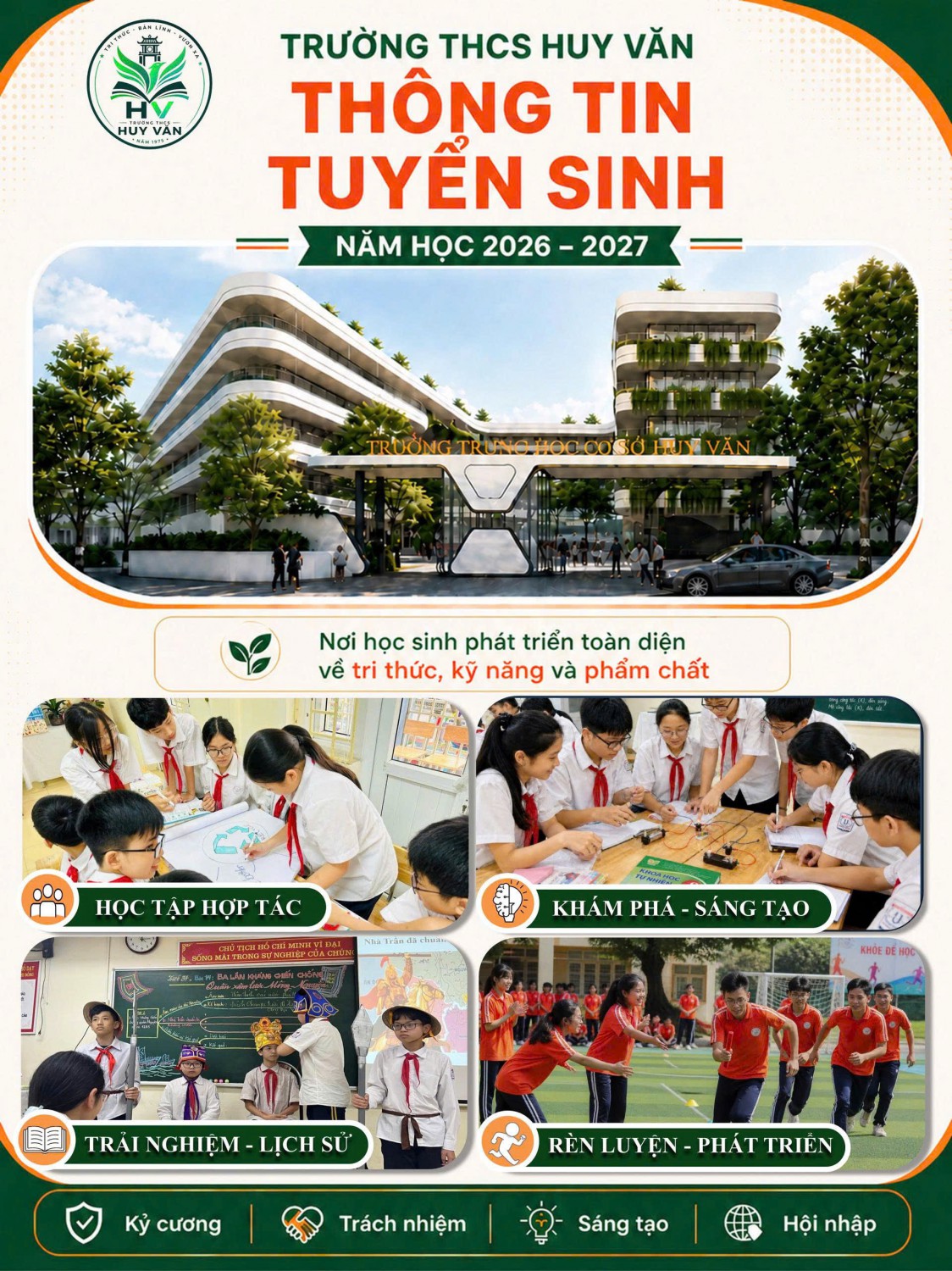 TRƯỜNG THCS HUY VĂN THÔNG TIN TUYỂN SINH NĂM HỌC 2026 - 2027